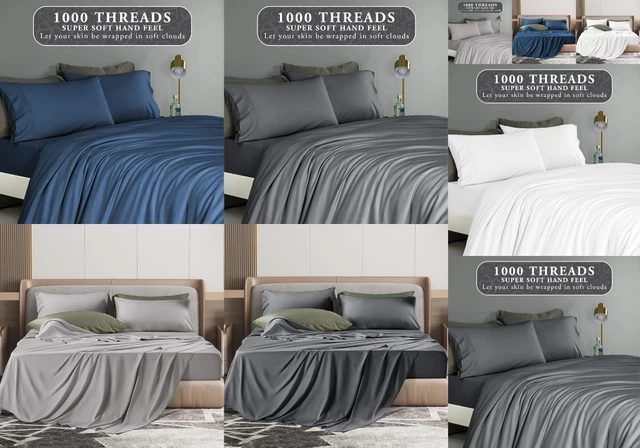 100% Giza Egyptian Cotton My Giza Pillow 1000 TC Luxury Size 4PC Sheet Set-King