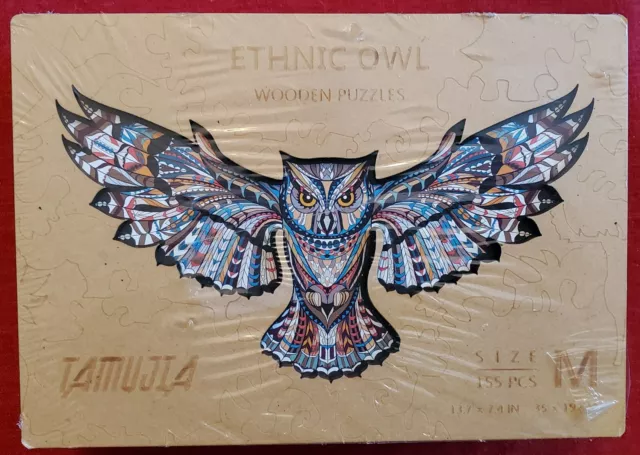 TAMUJIA Wooden Ethnic Owl Jigsaw Puzzle 155 Pieces