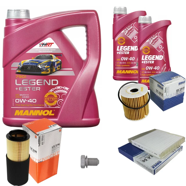MAHLE Inspektionspaket 6 L MANNOL Legend+Ester 0W-40 für Volvo S60 I 2.5 T AWD
