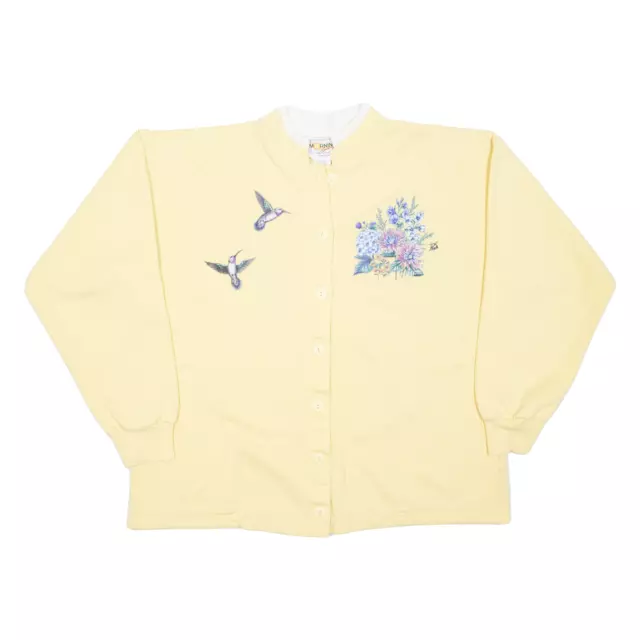 Felpa MORNING SUN floreale completa abbottonata gialla donna L