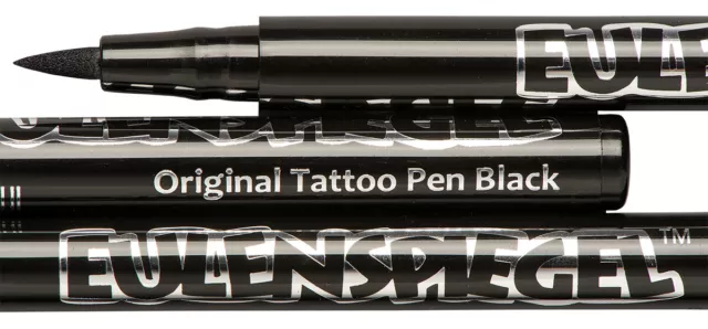 Eulenspiegel Tattoo Stift schwarz Eyeliner Pen feine Spitze