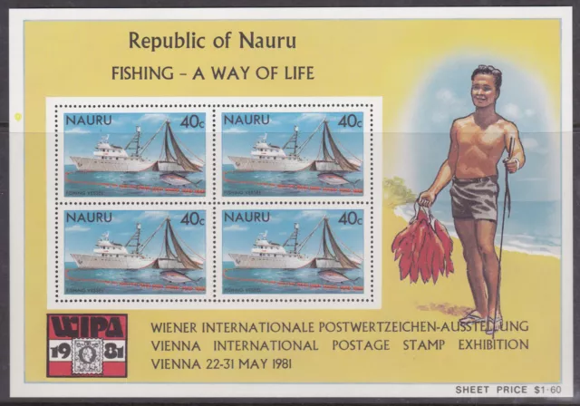 1981 Nauru Fishing "A Way of Life"/WIPA Stamp Exhibition MUH Mini Sheet