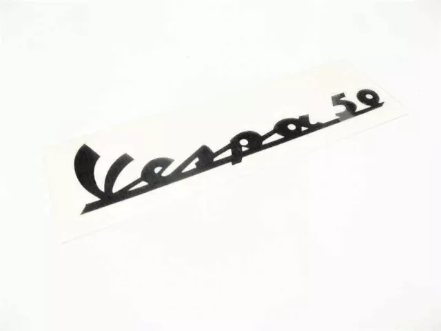 Targhetta Adesiva NERA in PVC L = 130 mm per Scudo Anteriore Vespa 50 1963-1971