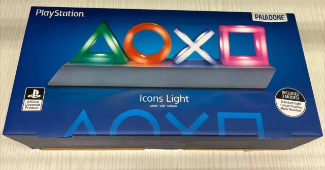 Sony Playstation PS5 Logotipo Iconos Luz 3 Modos Música Reactivo Oficial Paladone