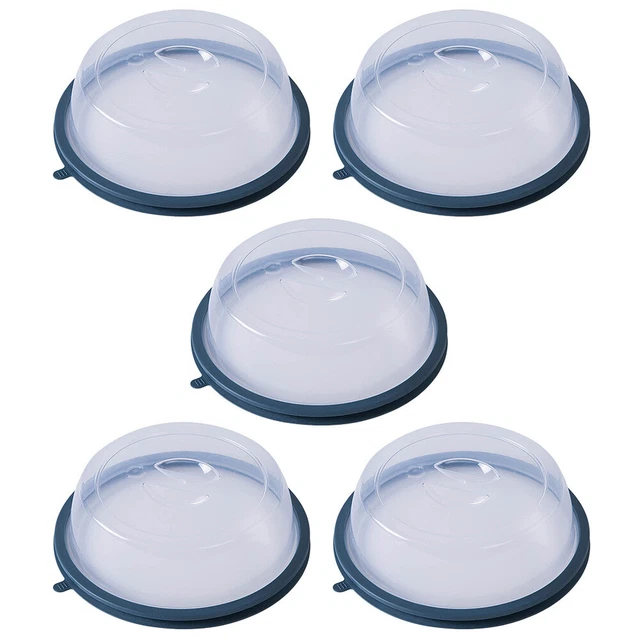 5 piezas cubierta de placa de microondas cúpulas de alimentos transparente