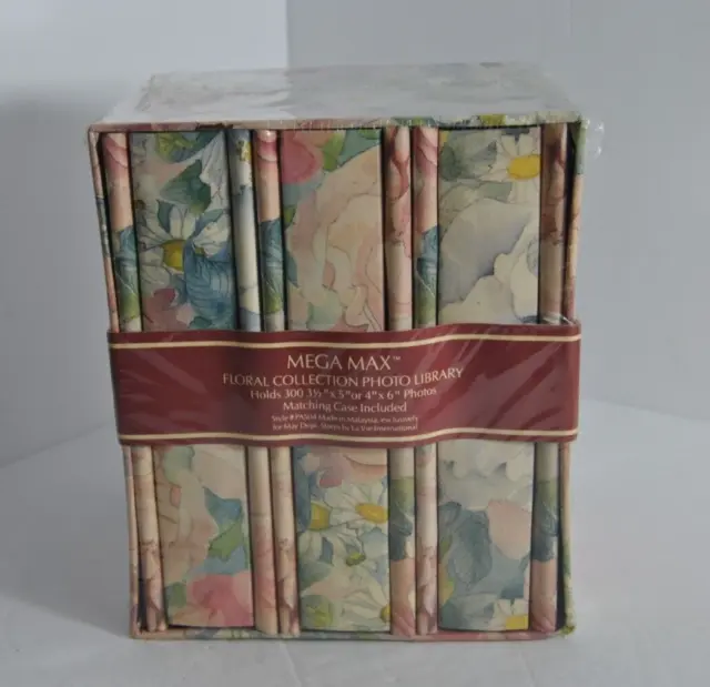 Biblioteca de álbumes de fotos de colección floral Mega Max con estuche a juego contiene 300 nuevos