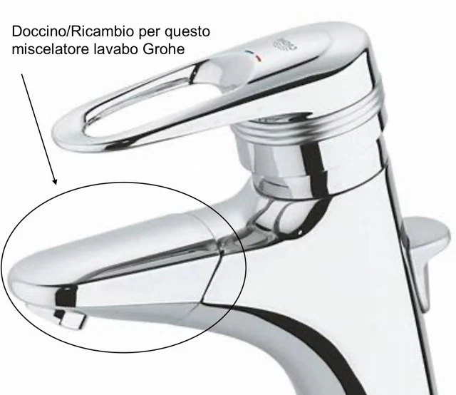 Manopola Per Miscelatore Da Incasso Grohe 06377000 - Ricambio Originale, Cromo, Made In Germany