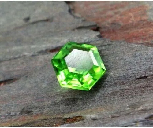 Péridot vert naturel 10 ct coupe hexagonale certifiée pierres précieuses à...