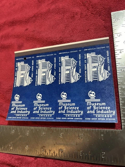 Vintage Uncut Matchbook Covers, Museum of Science and Industry in Chicago, IL.
