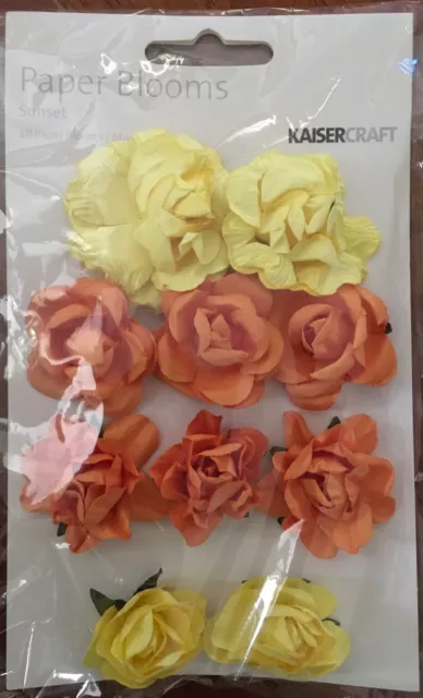 Kaisercraft Paper Blooms Flowers - “Sunset” 10 PackF634