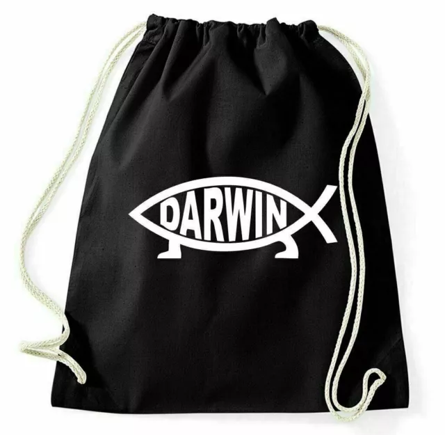 Darwin Bolsa de Deportes Fish Evolution Yute Mochila Limpios Fsm Pastafari