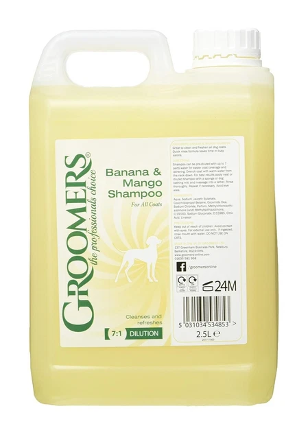 Groomers Banana and Mango Dog Shampoo, 2.5 Litre