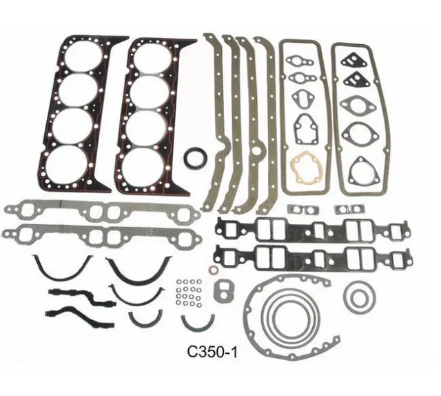 Full Engine Gasket Set for Early 2 Piece Rear Seal Chevrolet SBC 283 327 350 5.7 3