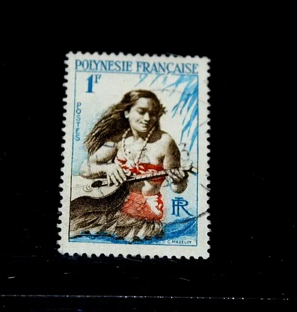 French Polynesia 1958 1F Polynesian Girl Issue Fine Used