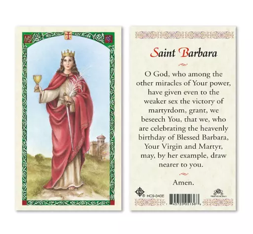 Prayer to Saint Barbara - Paperstock Holy Card HC9-040ENL