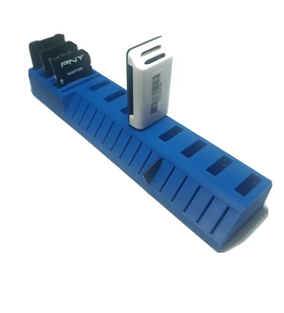 New Blue SD Card Holder/Organizer -Durable Storage for SD Cards & USB