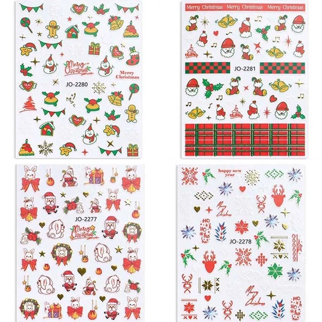 Art Decorations Rabbit Nail Decals Christmas Nail Stickers Elk Nail Stickers