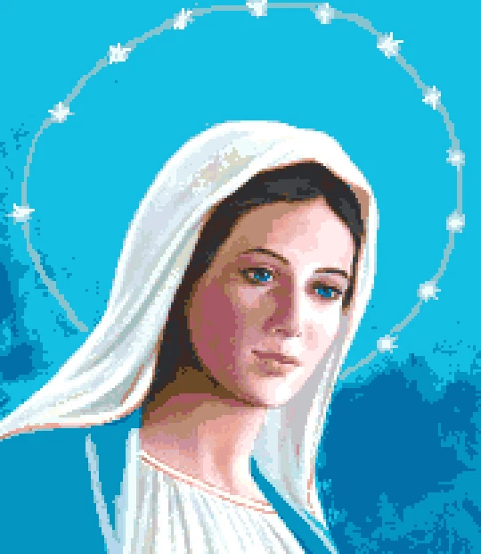 Kit Punto Croce Madonna Con Bambino - 11CT, 40x50 Cm - 12