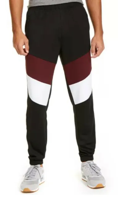 Ideology Men Black White Port Red Colorblocked Jogger Track Pants Size 3XL