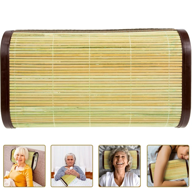 Almohada transpirable para sala de vapor de bambú sauna cuello descanso beige