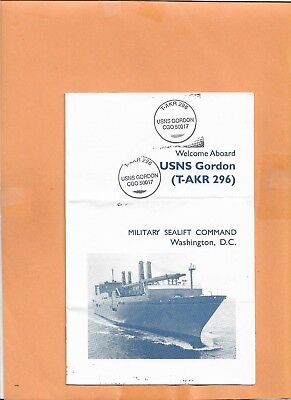 U.s.s Gordon T-Akr 296   Welcome Aboard Pamphlet 7 Pages