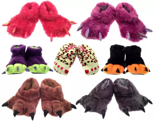 Girls Boys Childrens Novelty Xmas Kids Slippers Boots Claw Monster Feet Size