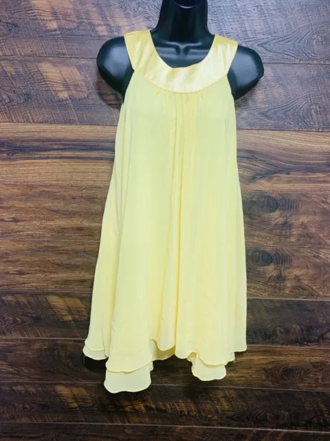 Kids Dream Yellow Dress Girls Size 13 Golden Flowy Party Dance Lined