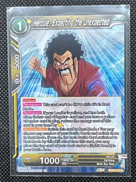 Hercule, Expecting the...#BT20-101 C. Dragon Ball Z Power Absorbed Trading Card.