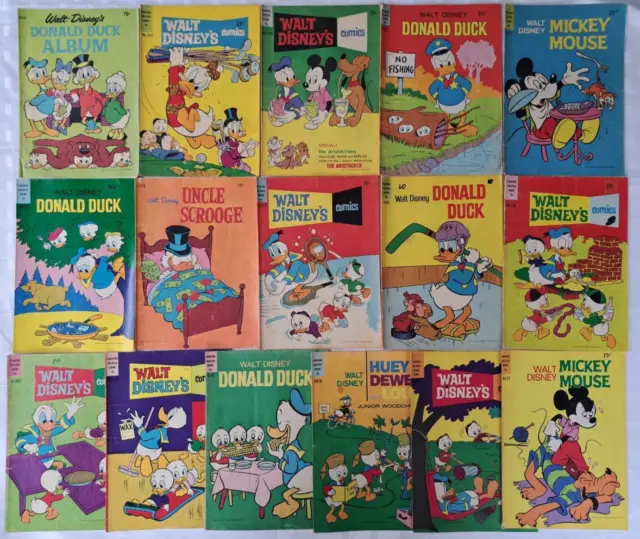 16 Australian Walt Disney Comics - 1970s Uncle Scrooge Mickey Mouse + More