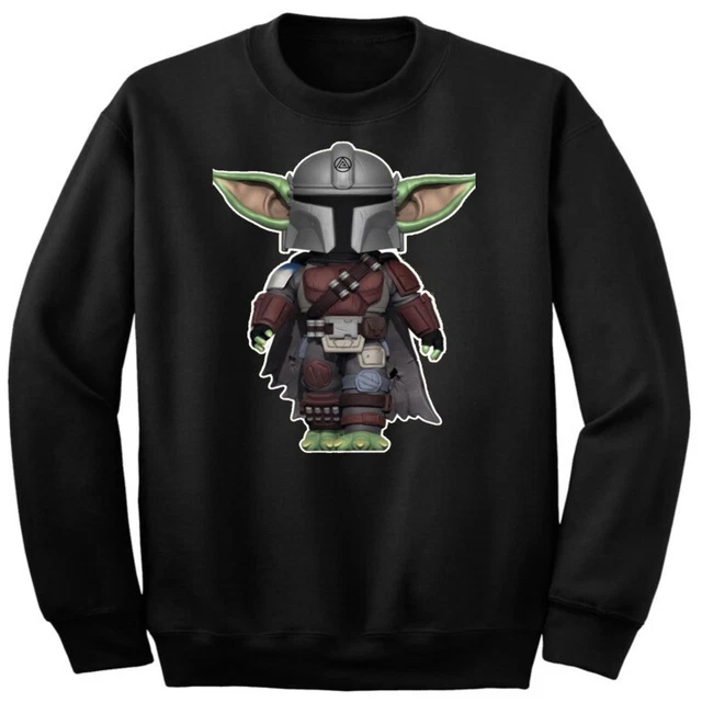 Nuovo Art Society x Retro Kings Bambino Yoda Mando Girocollo Maglione Nero
