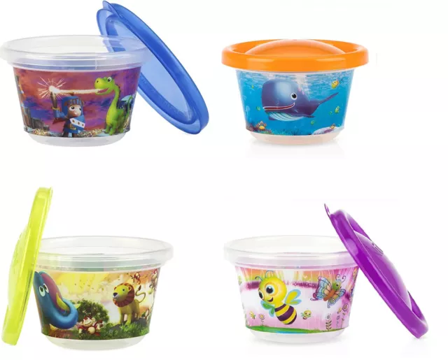 Nuby Wash and Freeze Stackable 120ml Snack Pots 4 Pack 3 Months +