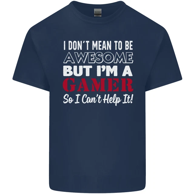 T-shirt top da uomo in cotone I Dont Mean to Be but Im a Gamer 2