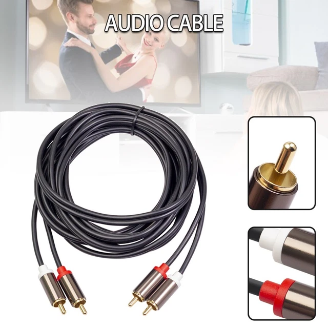 RCA Cable 2RCA To 2RCA Male To Male Audio Cable Gold-Plated 2m For Home E