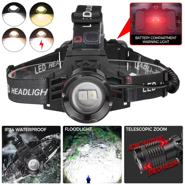 LED Long Beam Headlight 100W Super Bright Usb Rechargeable Headlight 4 Modes