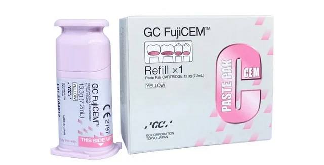 Glass Ionomer Luting Cement Resin Reinforced Dental GC Fuji Cem Refill Pack