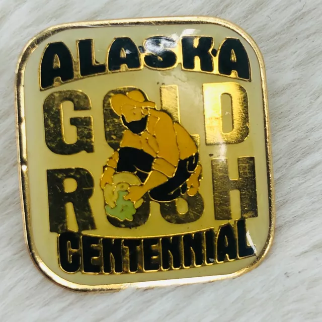 Alaska Centennial Gold Rush Souvenir Enamel Lapel Pin