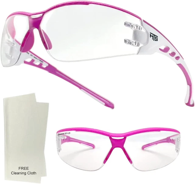 Lightweight Anti-Fog Wrap-Around U6 Pink Shooting Safety Glasses ANSI Z87.1
