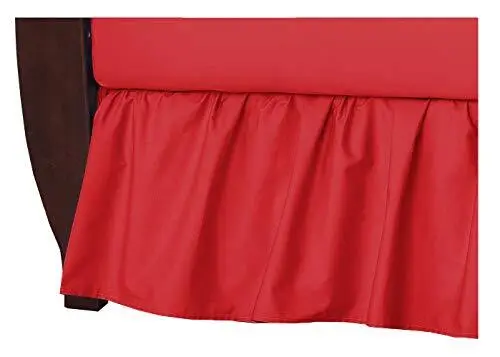 American Baby Company 100% Natural Cotton Percale Ruffled Crib Skirt, (Red)