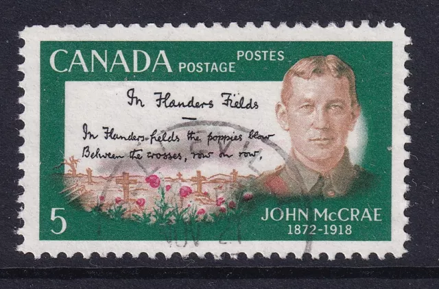 Canada 1968 50th Death Anniv of John McCrae SG 628 used C514 *COMBINED POSTAGE