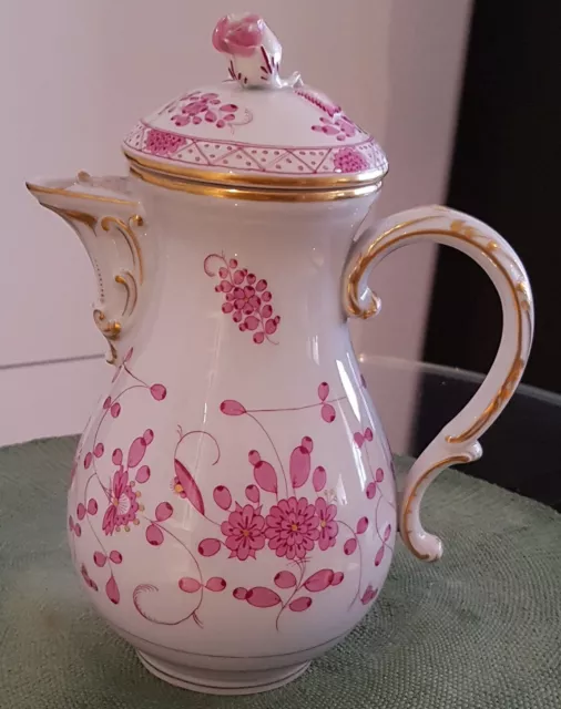 Meissen Schwerter Indisch reich Purpur Kaffee/Mokkakanne Goldrand * top Zustand