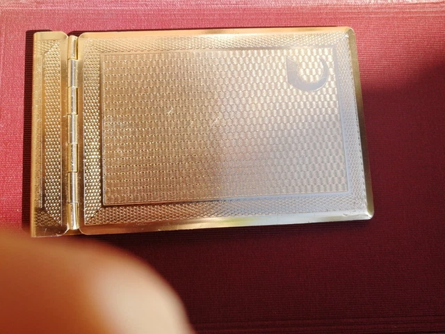 Metal Check Cook GOLDEN METAL VINTAGE checkbook holder with industrial engraving pattern ...