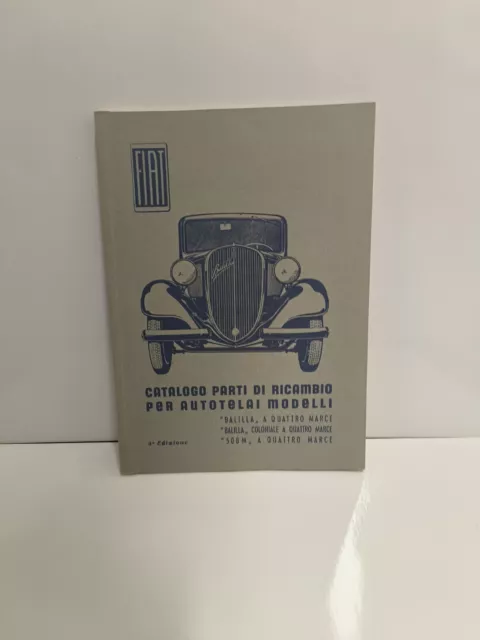 Fiat Balilla 4 March ORIGINAL 1942 Parts Catalog