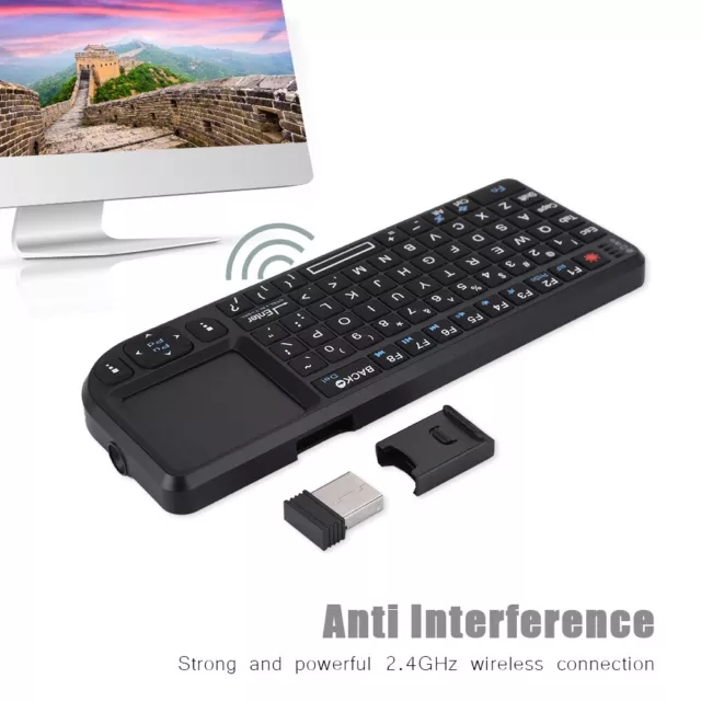 2.4GHz Mini Wireless Keyboard Touchpad Backlight Keypad with USB Receiver Laptop
