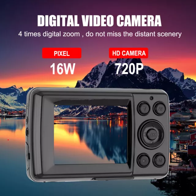 USB Digital Camera 2.4 Inch 1080P TFT LCD Screen 4X Zoom HD 16MP Anti-Shake Mic