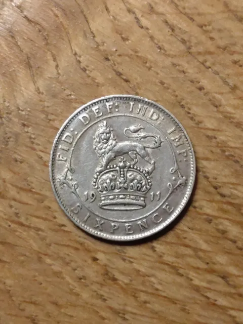 George V Silver Sixpence 1911