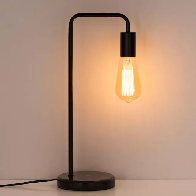 Industrial Desk Lamp Edison Bedside Reading Lamp with Black Marble Base for Home