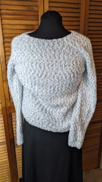 Buffalo David Bitton Ladies Fuzzy Blue Sweater Womens Size Med Polyester Blend