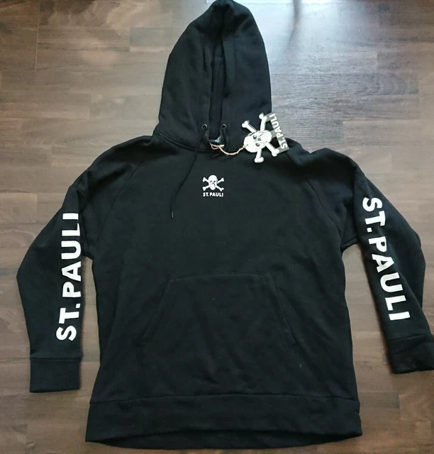Fc St. Pauli Hoodie Totenkopf-Logo+Schriftzug Gr. L