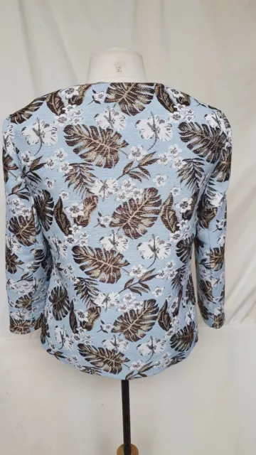Womens Suit Set, Jacket & Trousers, UK12, Artigiano, Blue, Floral, Tropical 7722 3