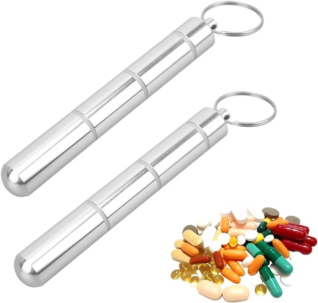 Set 8 Portapillole Portachiavi In Alluminio - Compatto, Impermeabile, Per Farmaci, Vitamine E Piccoli Oggetti, Colori Assortiti